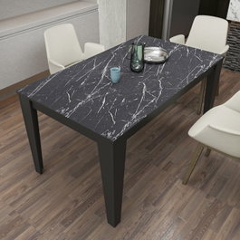 Hanah Home Bud Mesa de Comedor Negro y Mármol